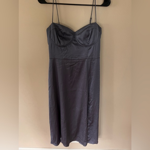 [ASTR THE LABEL] Bustier Satin Midi Dress - Picture 3 of 8